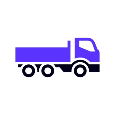 Kamyon taşımacılığı yassı simgesi, yan görünüm