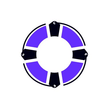 Lifesaver düz simgesi, vektör illüstrasyonu