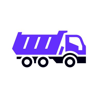 Çöp taşıyıcı düz simge, kenar görünüm