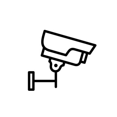 CCTV çizgi simgesi, doğrusal stil yapılmış video izleme, logo ve diğer tasarım için kamera imzalama