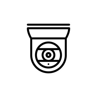 CCTV çizgi simgesi, doğrusal stil yapılmış video izleme, logo ve diğer tasarım için kamera imzalama