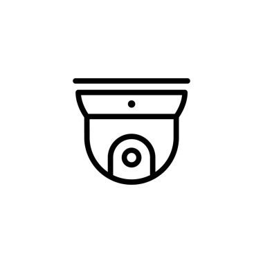 CCTV çizgi simgesi, doğrusal stil yapılmış video izleme, logo ve diğer tasarım için kamera imzalama