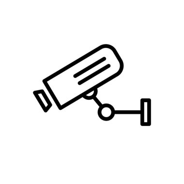 CCTV çizgi simgesi, doğrusal stil yapılmış video izleme, logo ve diğer tasarım için kamera imzalama