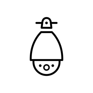 CCTV çizgi simgesi, doğrusal stil yapılmış video izleme, logo ve diğer tasarım için kamera imzalama