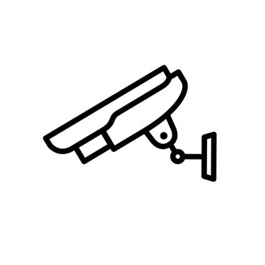 CCTV çizgi simgesi, doğrusal stil yapılmış video izleme, logo ve diğer tasarım için kamera imzalama