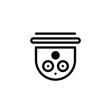 CCTV çizgi simgesi, doğrusal stil yapılmış video izleme, logo ve diğer tasarım için kamera imzalama