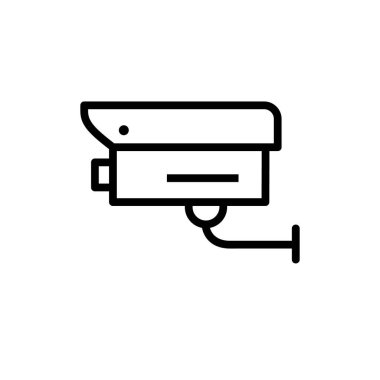 CCTV çizgi simgesi, doğrusal stil yapılmış video izleme, logo ve diğer tasarım için kamera imzalama