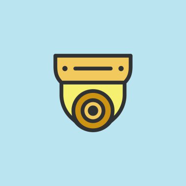 CCTV simgesi, video izleme düz renk biçimi oluşturuldu, logo ve diğer tasarım için doğrusal kamerayı imzalayın