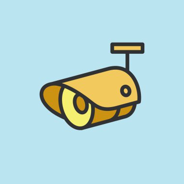 CCTV simgesi, video izleme düz renk biçimi oluşturuldu, logo ve diğer tasarım için doğrusal kamerayı imzalayın