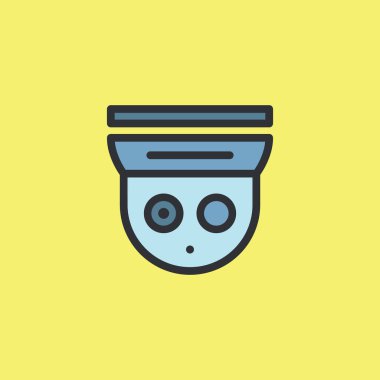 CCTV simgesi, video izleme düz renk biçimi oluşturuldu, logo ve diğer tasarım için doğrusal kamerayı imzalayın