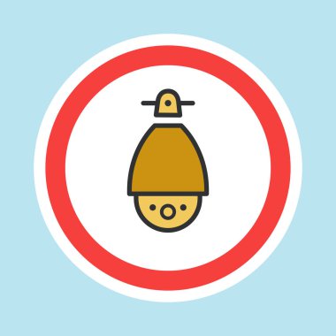 Video izleme etiketi, CCTV kamera etiketi düz renk biçimi, vektör illüstrasyonu