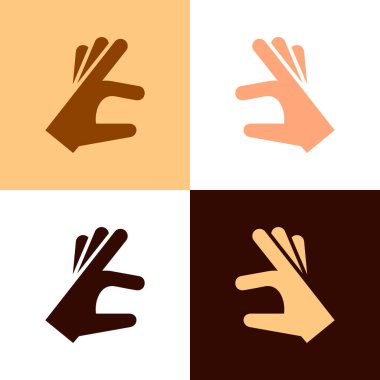 Çeşitli renkli ciltlerde el hareketleriyle simgeleri ayarla.