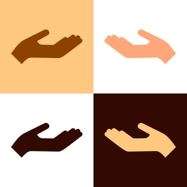 Çeşitli renkli ciltlerde el hareketleriyle simgeleri ayarla.