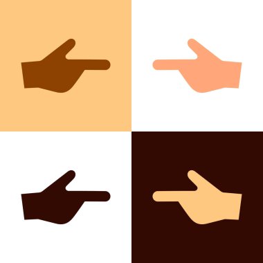 İşaret parmağı. Çeşitli renkli ciltlerde el hareketleriyle simgeleri ayarla.