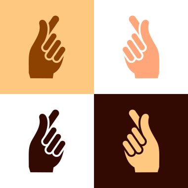 İnsan eli Kore sevgi işareti gösteriyor, vektör seti simgeleri çeşitli renklerde..