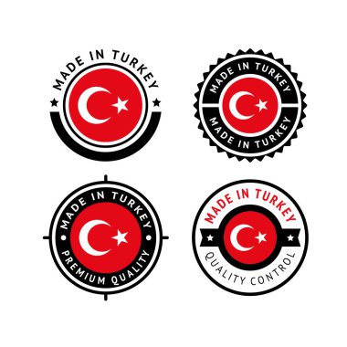 Türkiye 'nin ulusal bayrağı, düz vektör simgeleri belirleyin