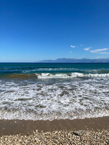 Stürmische See Acharavi Kleiner Ferienort Auf Der Insel Korfu Griechenland — Stockfoto