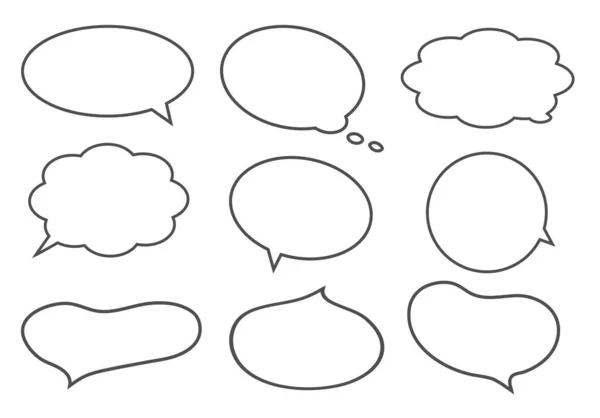 Állítsa Kerekített Beszéd Buborékok Elszigetelt Egyszerű Párbeszédablak Gyűjtemény — Stock Fotó