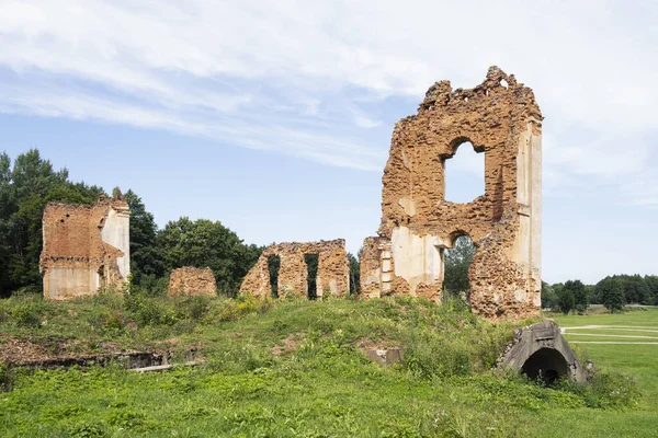 Ruine Vieux Château Abandonné Brique Dans Environnement Naturel Été — Photo