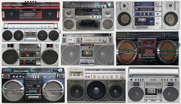Vilnius Lithuania December 2022 Vintage Music Background Old Stereo Boombox — Stock Photo, Image