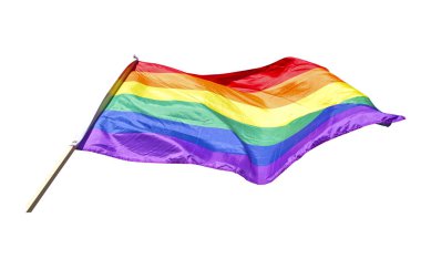 Rainbow flag a symbol for the LGBT community isolated on white background