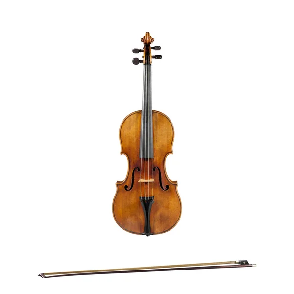 Violin Bow Isolated White Background Musical Instrument Front View Telifsiz Stok Imajlar