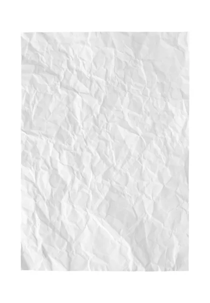 Белый Скомканный Лист Бумаги Изолирован Белом Фоне — стоковое фото