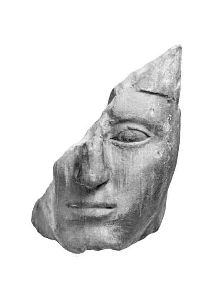 Antique Broken Stone Head Greek Man Close Isolated Ancient Art — Stock Photo, Image
