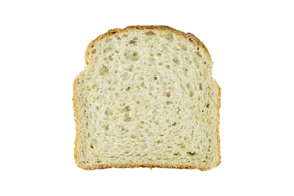 Кусок Хлеба Тостов Изолирован Белом Фоне Вид Сверху Плоская Еда — стоковое фото