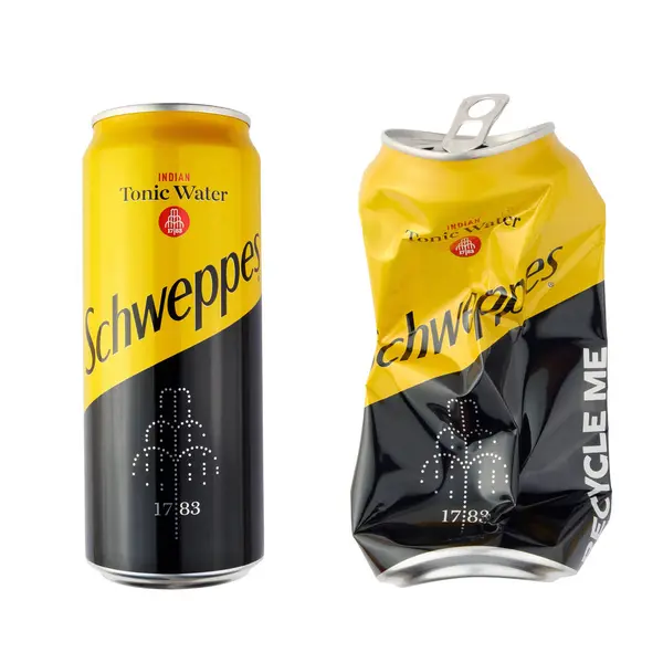 Vilnius Lithuania December 2023 Schweppes Tonic Water Can New Crushed — Stock Photo, Image