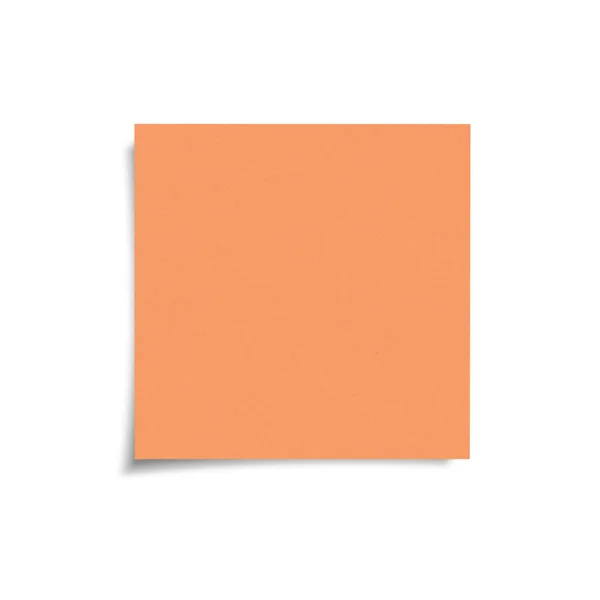 Orange Color Sticky Note Shadow Isolated White Background Front View — Stock Photo, Image