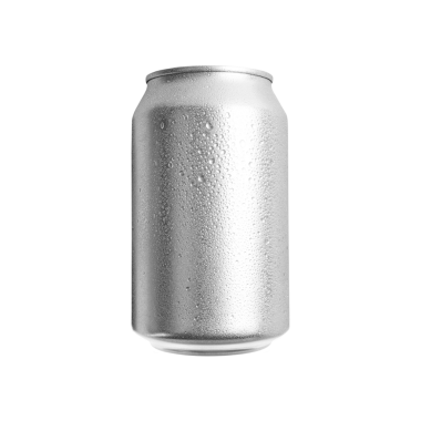 Su damlacıkları izole edilmiş, markasız bira paketleriyle boş alüminyum meşrubat kutusu.