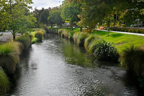 Rzeka Avon Wielkanocne Popołudnie Jesienią Christchurch Nowa Zelandia — Zdjęcie stockowe