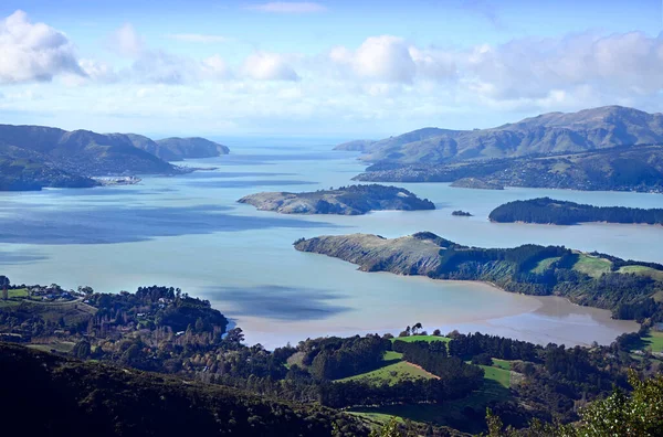 Литтелтон Харбор Вымерший Вулкан Осенью Крайстчерч Новая Зеландия — стоковое фото