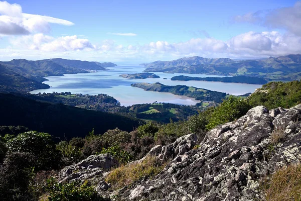 Sopečná Láva Okraji Vyhynulého Lytteltonského Přístavu Sopka Christchurch Nový Zéland — Stock fotografie
