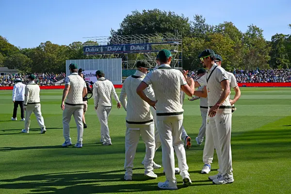 Christchurch Yeni Zelanda Mart 2024 Cricket Avustralya Test Maçı Karşı - Stok İmaj