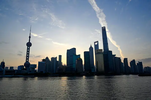 Shanghai Kina Maj 2024 Den Västra Spetsen Pudong Distriktet Den Stockbild