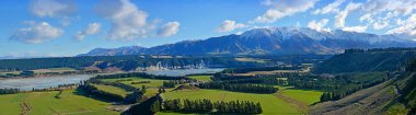 Rakaia Gorge nehir vadi Panorama içinde orta Canterbury, Yeni Zelanda