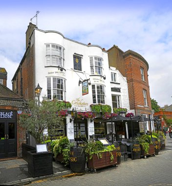 Brighton, Birleşik Krallık - 22 Mayıs 2025; The Cricketers - Brighton, İngiltere 'deki en eski bar ve şarap barı. 1547 'de kuruldu.