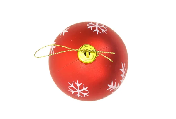 Red Christmas Ball Isolated White Background Stock Image
