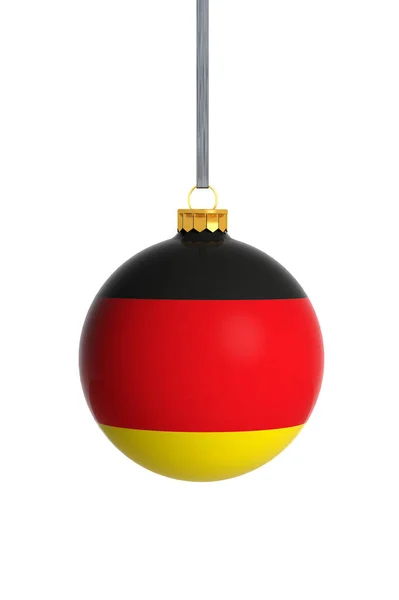 Německo Vlajka Vánoční Míč Izolované Bílém Pozadí Stock Fotografie
