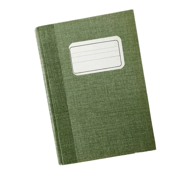 白の背景に分離された緑のノートブック — ストック写真