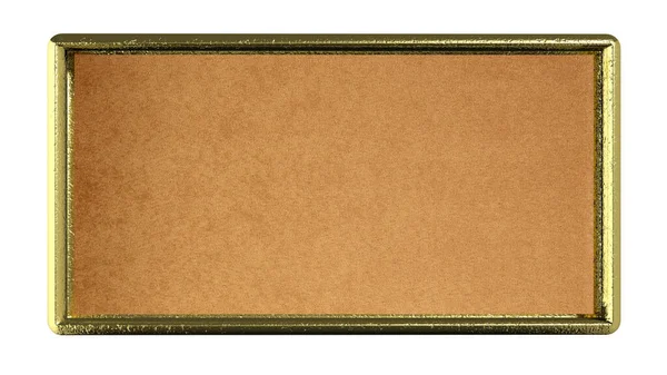 Golden Photo Frame Empty Isolated White Transparent Background — Stock fotografie