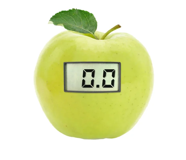Zdravé Potraviny Zelené Jablko Stupnicí Izolované Bílém Průhledném Pozadí Royalty Free Stock Fotografie