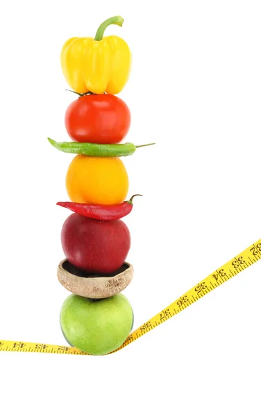 Zdravé Potraviny Strava Čerstvé Ovoce Zelenina Izolované Bílém Průhledném Pozadí Stock Snímky