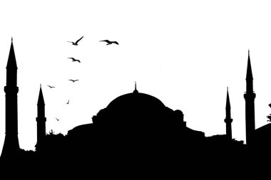 İstanbul şehir manzarası, Türkiye beyaz şeffaf arka planda izole edilmiş