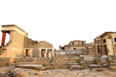 Knossos palace archaeological site Crete Greece isolated on white transparent background clipart