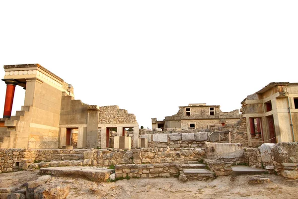 Κνωσός Παλάτι Αρχαιολογικός Χώρος Κρήτη Ελλάδα Απομονωμένη Λευκό Διαφανές Φόντο — Φωτογραφία Αρχείου