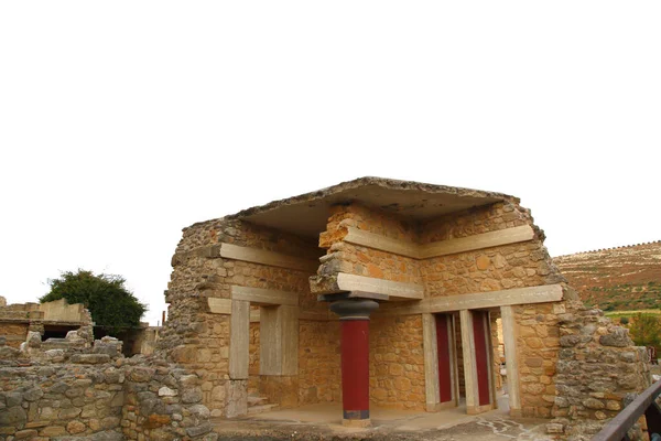 Pałac Knossos Stanowisko Archeologiczne Kreta Grecja Izolowane Białym Przezroczystym Tle — Zdjęcie stockowe