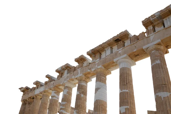 Acrópolis Atenas Grecia Pilares Del Templo Griego Antiguo Aislados Sobre — Foto de Stock